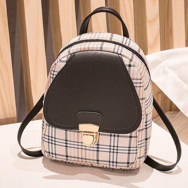 Experience Casual Chic with Our Ladies Check Lock Small Backpack! ππΈ