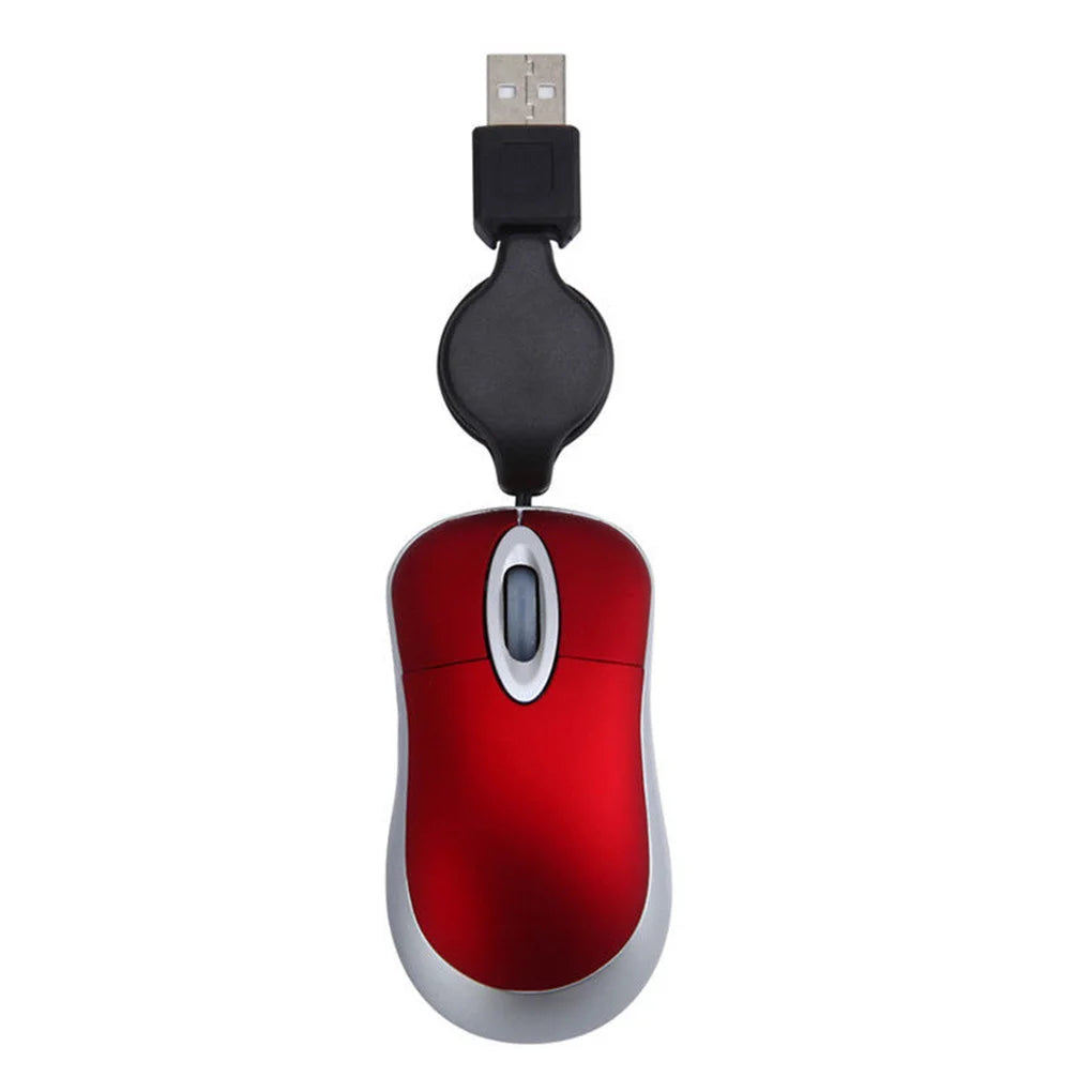Retractable Mini Wired Mouse 🖱️💻🎮