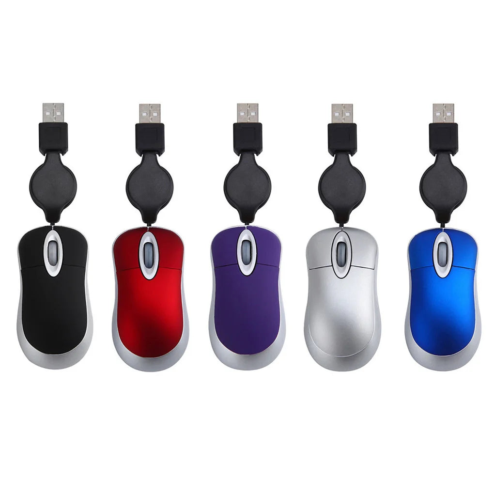 Retractable Mini Wired Mouse 🖱️💻🎮