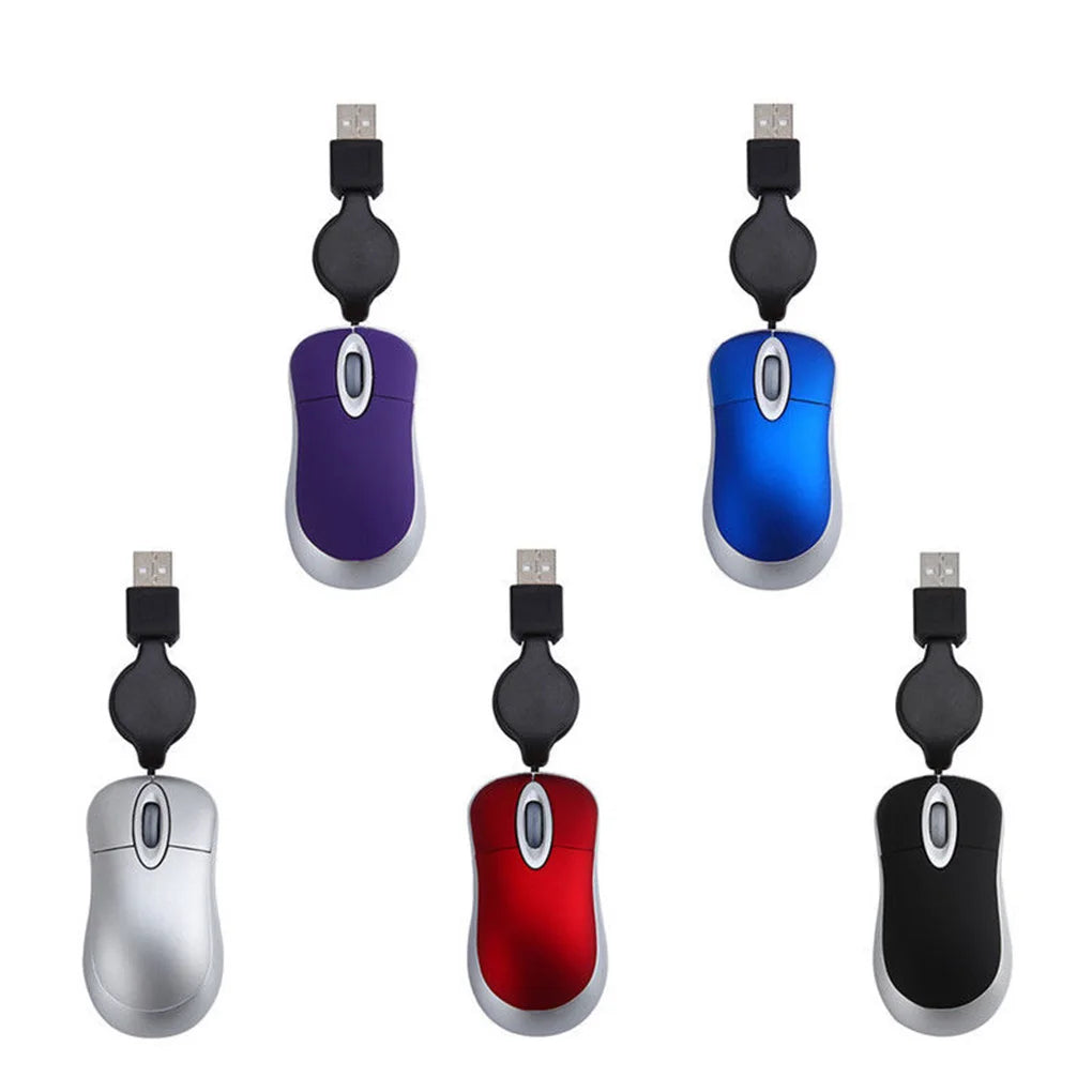 Retractable Mini Wired Mouse 🖱️💻🎮