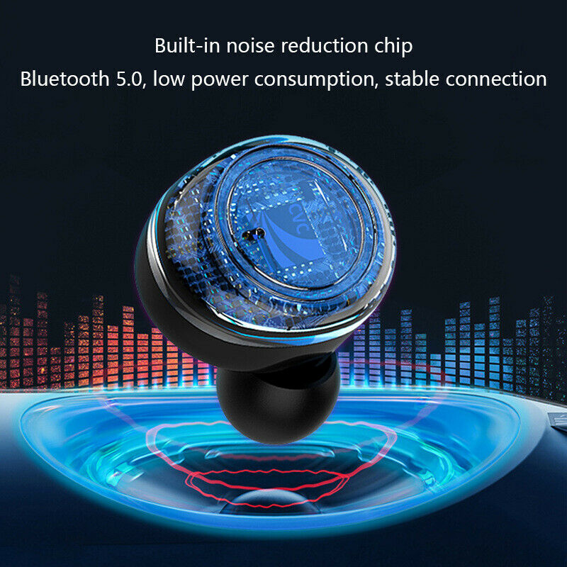Experience the ultimate wireless audio freedom with our Waterproof Bluetooth 5.0 Wireless Earbuds Headphone Headset - your perfect music companion! 🎶🎧