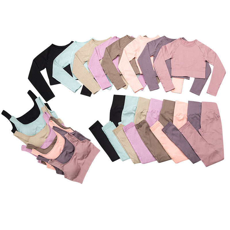 Ropa de yoga Traje Ropa deportiva Jacquard Alto elástico Casual