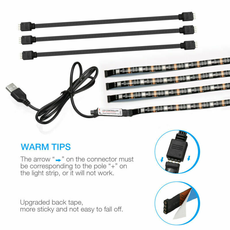 ¡Transforme su espacio con un ambiente vibrante! 🌈📺 Mejore su experiencia con la televisión y la computadora con nuestro kit remoto de luz de fondo con tira LED RGB USB de 5 V y 4 x 50 cm. 🎉