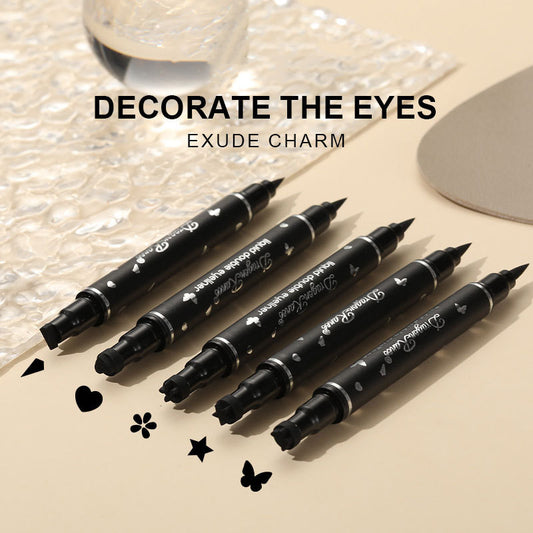 Prenda impermeable dirigida doble de la pluma del lápiz de ojos del sello de la estrella y no manchar