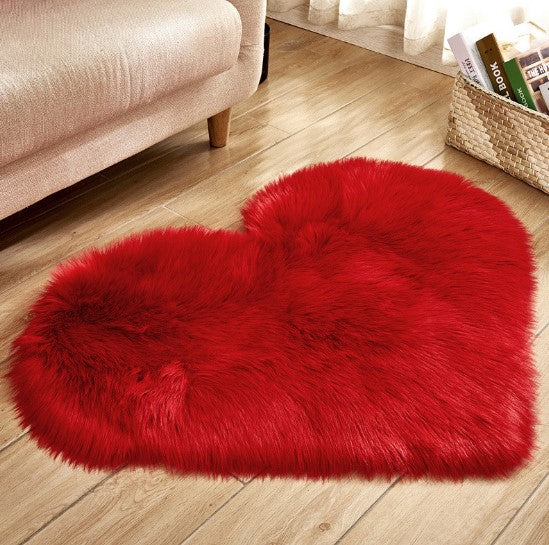 Plush Heart Shaped Carpet Non-Slip For Home Decor