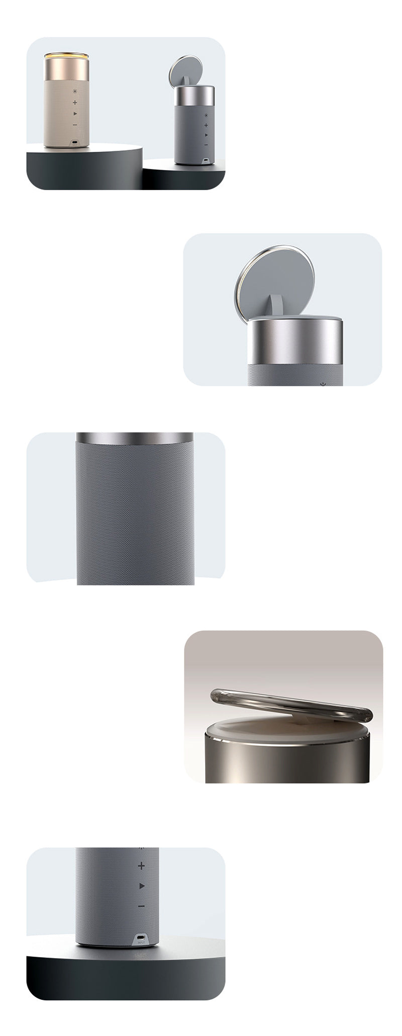 Altavoz Bluetooth portátil con cargador inalámbrico multifunción 3 en 1 para IPhone y AirPods con lámpara táctil para el hogar y la oficina