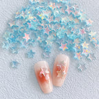 New Online Red Ice Transparent Colorful Five-pointed Star Nail Ornament Colorful And Fresh XINGX Diy Resin Nail Accessories