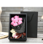Box Creative Handmade: 7 Rose Bouquet and Little Bear 🌹🐻❤️