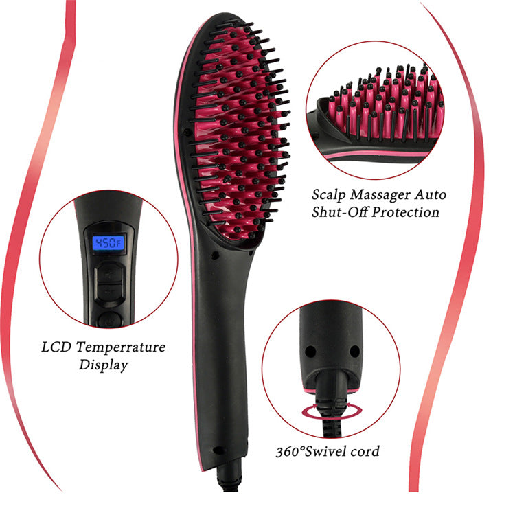 Peine de pelo liso eléctrico Imply, peine de pelo liso mágico, peine de iones negativos