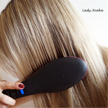 Peine de pelo liso eléctrico Imply, peine de pelo liso mágico, peine de iones negativos