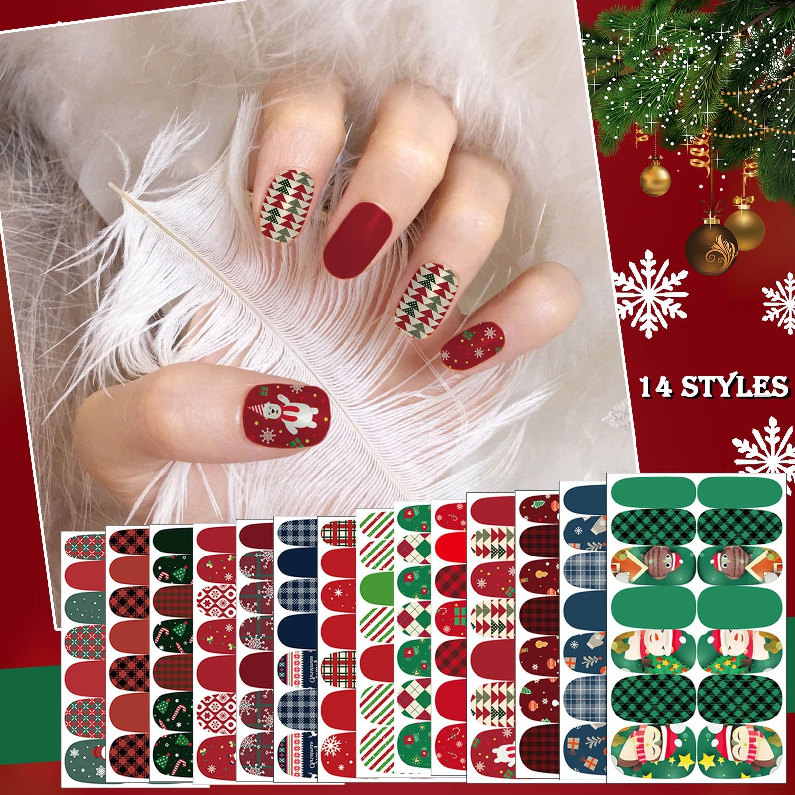 Christmas Nail Sticker Snowflake Snowman Elk