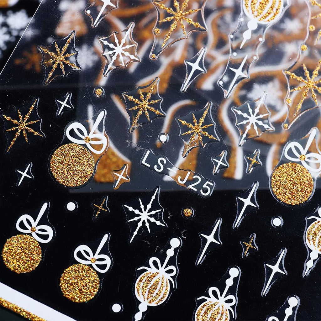 Pegatinas De Uñas Invierno Copo De Nieve Alce Navidad