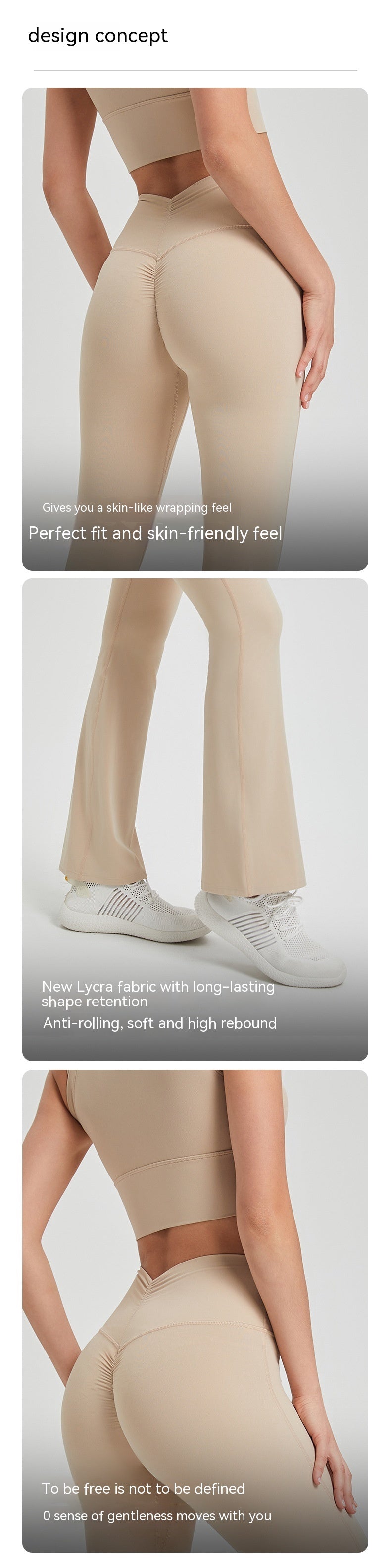 High Waist Pleated Hip Lifting Nude Feel Yoga Pants