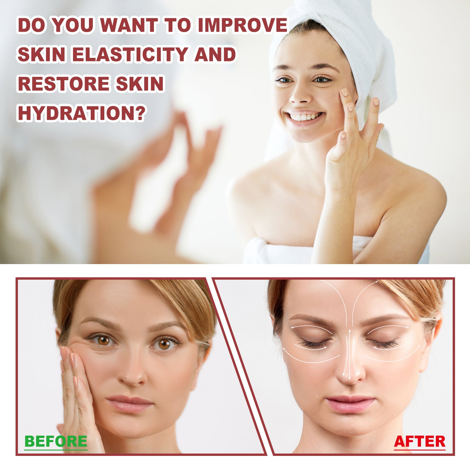 Película de colágeno que desvanece las arrugas de la piel, película hidratante para rejuvenecimiento de la piel de los ojos