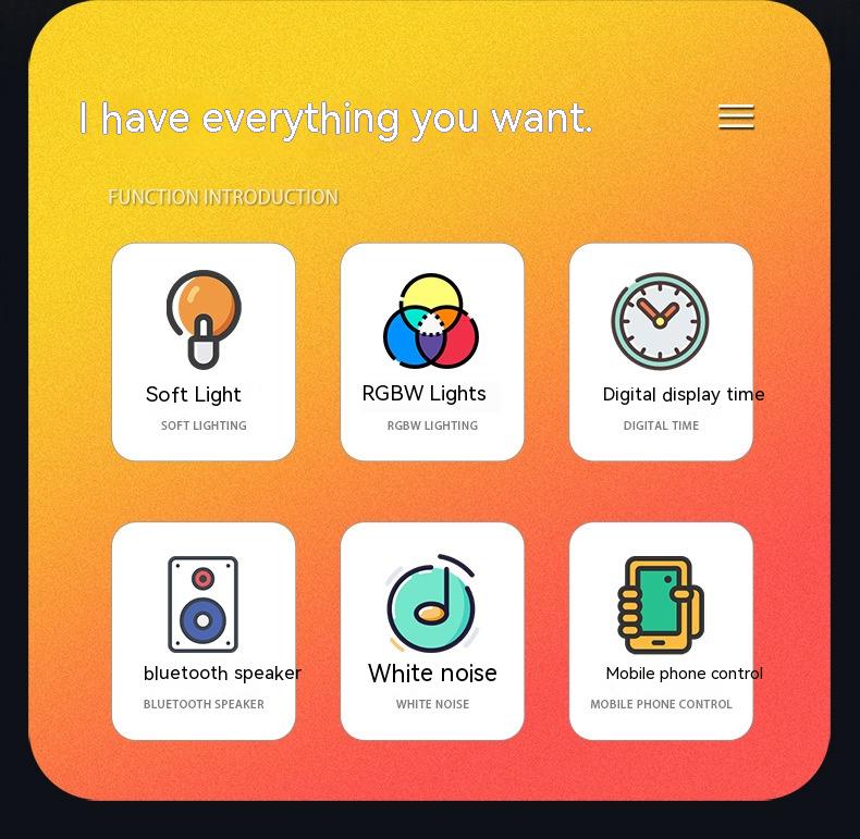 Luz Q creativa analógica amanecer reloj despertador con pantalla Digital Audio Bluetooth despertador inteligente Q luz de ambiente colorida