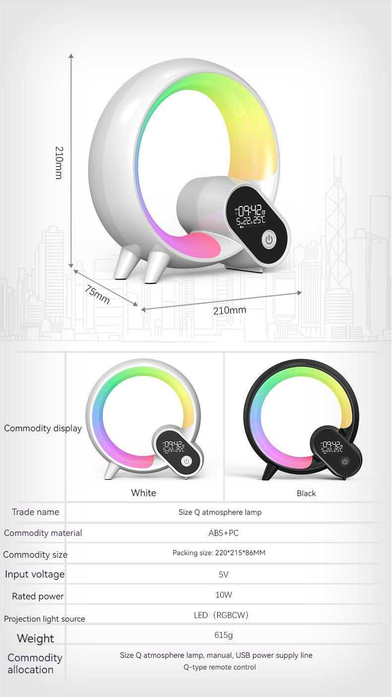 Creative Q Light Analog Sunrise Digital Display Alarm Clock Bluetooth Audio Intelligent Wake-up Q Colorful Atmosphere Light