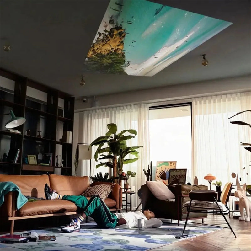 Portable Projector Small Straight Projector For Home Use 180 Degrees Projection Angle Automatic Focus Home Video Projector
