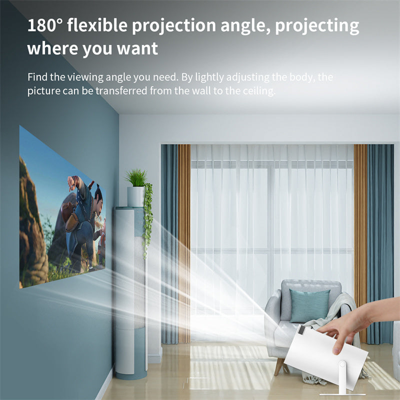 Portable Projector Small Straight Projector For Home Use 180 Degrees Projection Angle Automatic Focus Home Video Projector