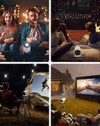 Portable Projector Small Straight Projector For Home Use 180 Degrees Projection Angle Automatic Focus Home Video Projector
