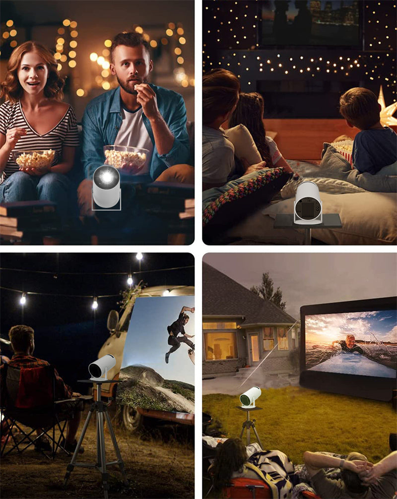 Portable Projector Small Straight Projector For Home Use 180 Degrees Projection Angle Automatic Focus Home Video Projector