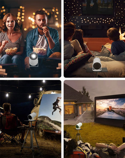 Portable Projector Small Straight Projector For Home Use 180 Degrees Projection Angle Automatic Focus Home Video Projector