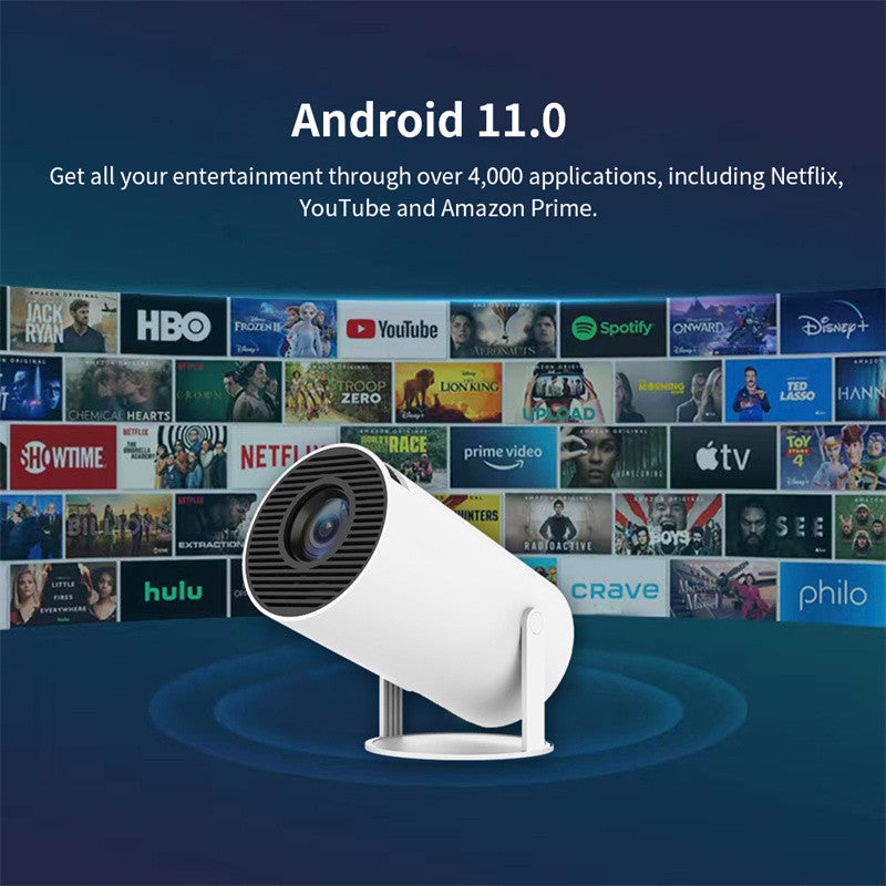 Portable Projector Small Straight Projector For Home Use 180 Degrees Projection Angle Automatic Focus Home Video Projector