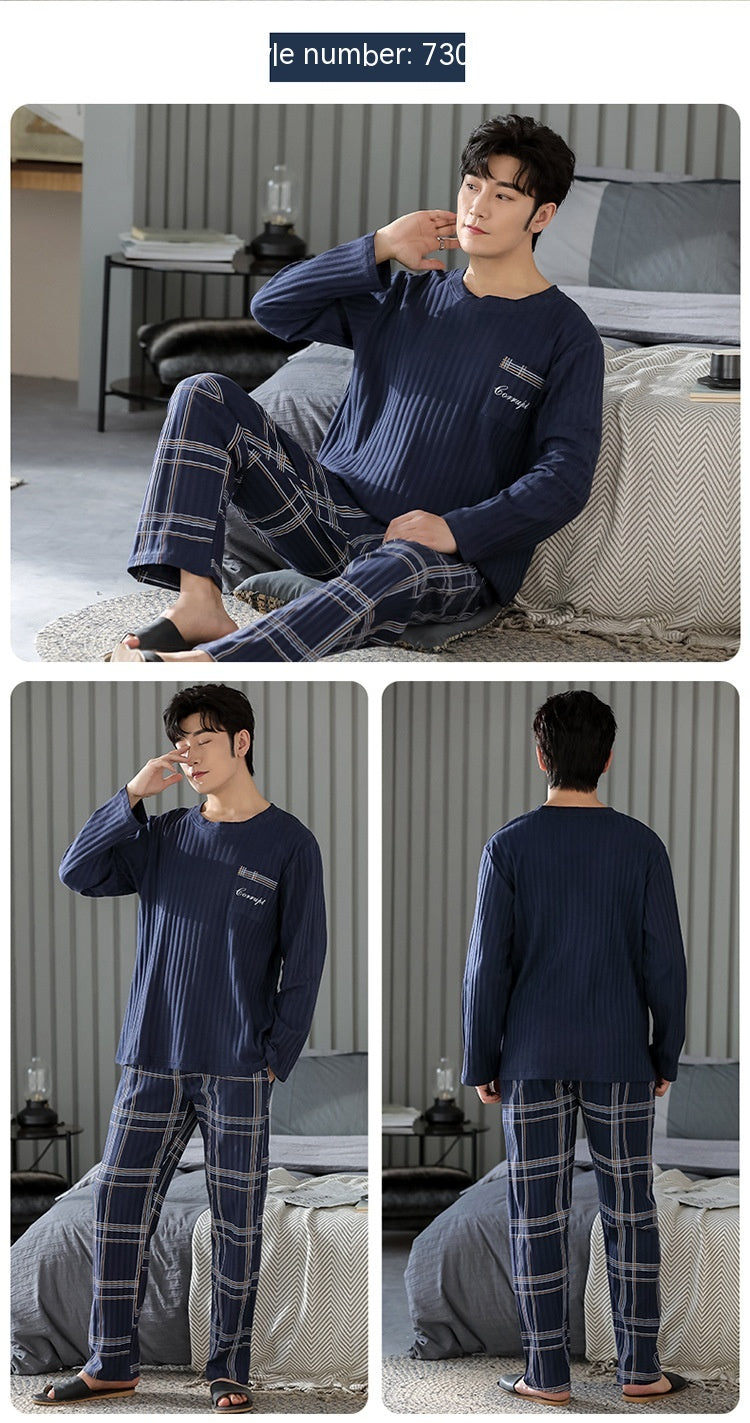 Spring And Autumn New Loose Plus Size Men's Home Wear Can Be Worn Outside