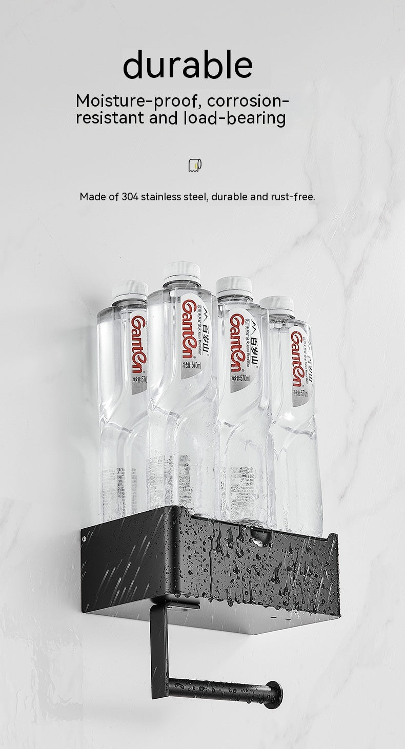 Stainless Steel Tissue Wet Tissue Box Toilet Paper Holder Punch-free Mobile Phone Roll Stand