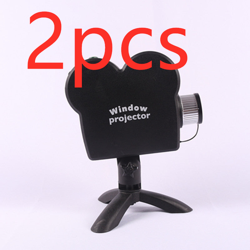 Proyector láser de Navidad para Halloween, 12 películas, luz de discoteca, Mini ventana, proyector de cine en casa, proyector para interiores y exteriores