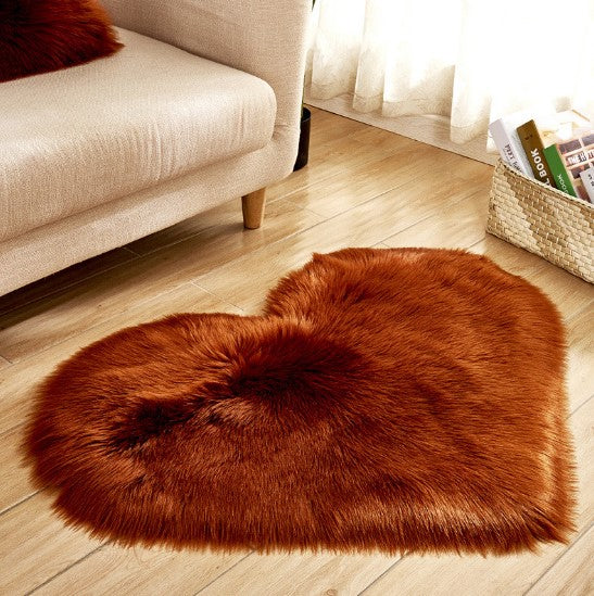 Plush Heart Shaped Carpet Non-Slip For Home Decor