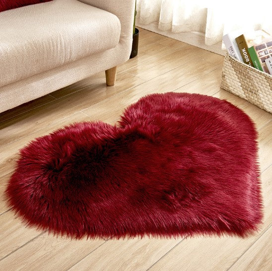 Plush Heart Shaped Carpet Non-Slip For Home Decor
