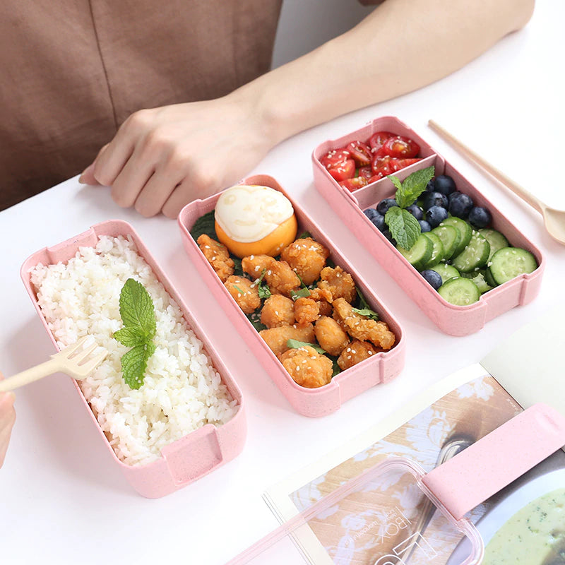 Presentamos nuestra lonchera ligera separada para horno de microondas: ¡su compañera perfecta para comidas saludables mientras viaja! 🍱🌟