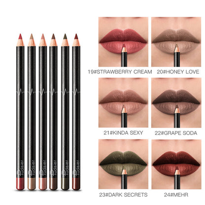 Delineador de labios de 36 colores, resistente al agua, sin manchas, color nude