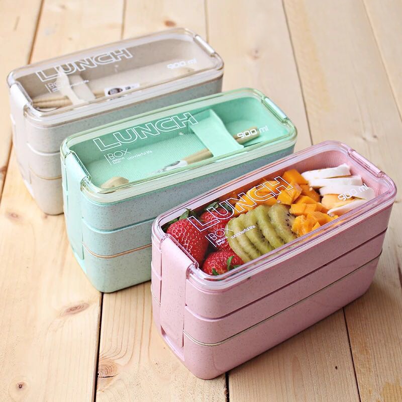 Presentamos nuestra lonchera ligera separada para horno de microondas: ¡su compañera perfecta para comidas saludables mientras viaja! 🍱🌟