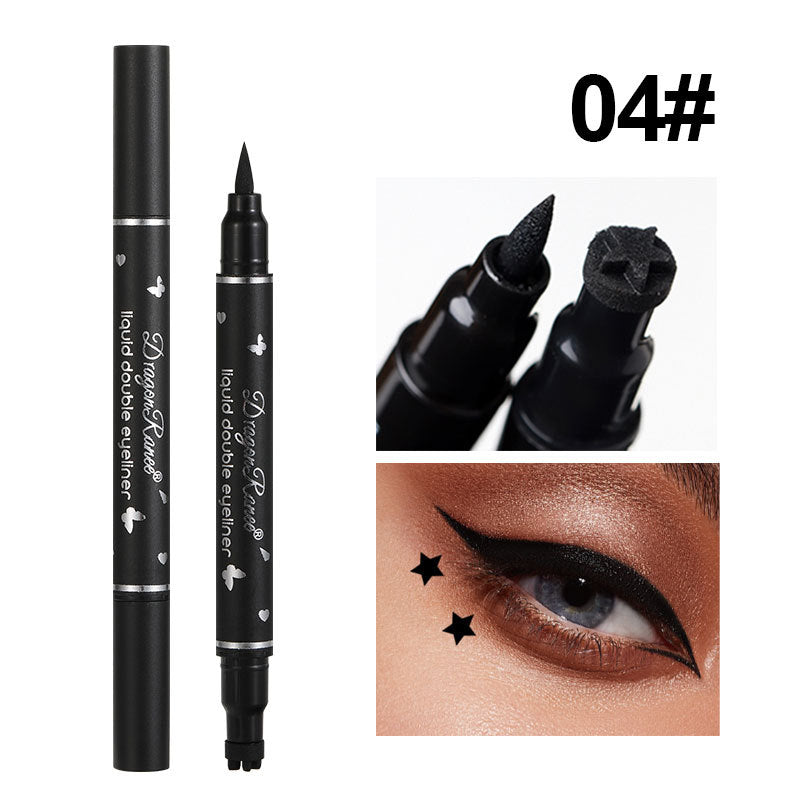 Prenda impermeable dirigida doble de la pluma del lápiz de ojos del sello de la estrella y no manchar