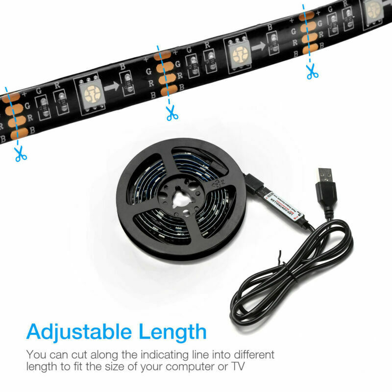 Transform Your Space with Vibrant Ambiance! 🌈📺 Elevate Your TV and Computer Experience with our 4x50CM USB 5V RGB LED Strip Background Light Remote Kit. 🎉