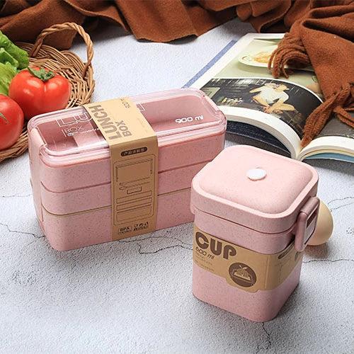 Presentamos nuestra lonchera ligera separada para horno de microondas: ¡su compañera perfecta para comidas saludables mientras viaja! 🍱🌟