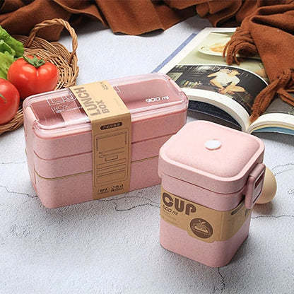 Presentamos nuestra lonchera ligera separada para horno de microondas: ¡su compañera perfecta para comidas saludables mientras viaja! 🍱🌟