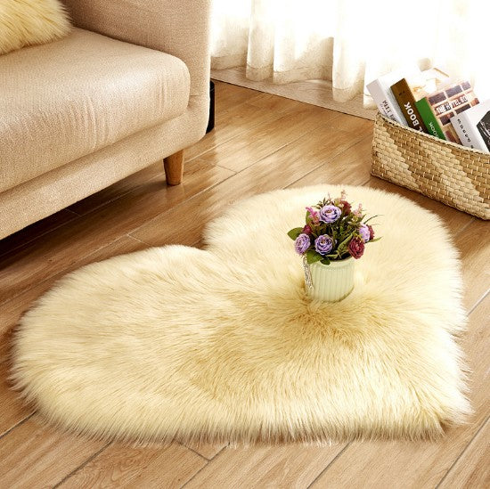 Plush Heart Shaped Carpet Non-Slip For Home Decor
