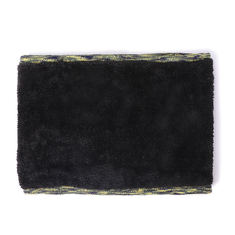 Gorro tejido de tres piezas, bufanda, guantes con pantalla táctil, además de terciopelo, color sólido para exteriores