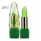 Gel de Aloe Vera que cambia de Color lápiz labial brillo hidratante antisecado desalinización cuidado de labios de grano fino