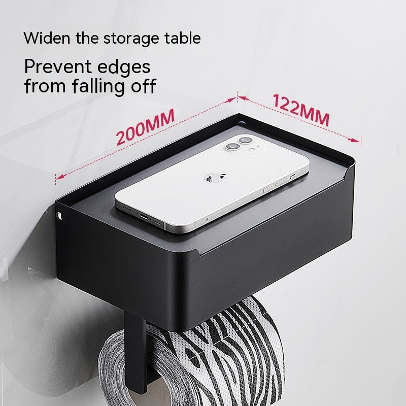 Stainless Steel Tissue Wet Tissue Box Toilet Paper Holder Punch-free Mobile Phone Roll Stand