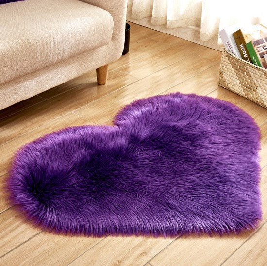 Plush Heart Shaped Carpet Non-Slip For Home Decor