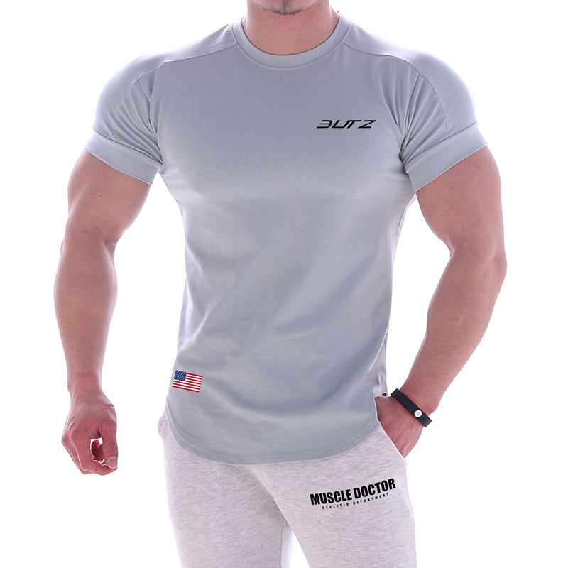 Camiseta de hombre de manga corta de entrenamiento de secado rápido