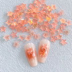 New Online Red Ice Transparent Colorful Five-pointed Star Nail Ornament Colorful And Fresh XINGX Diy Resin Nail Accessories