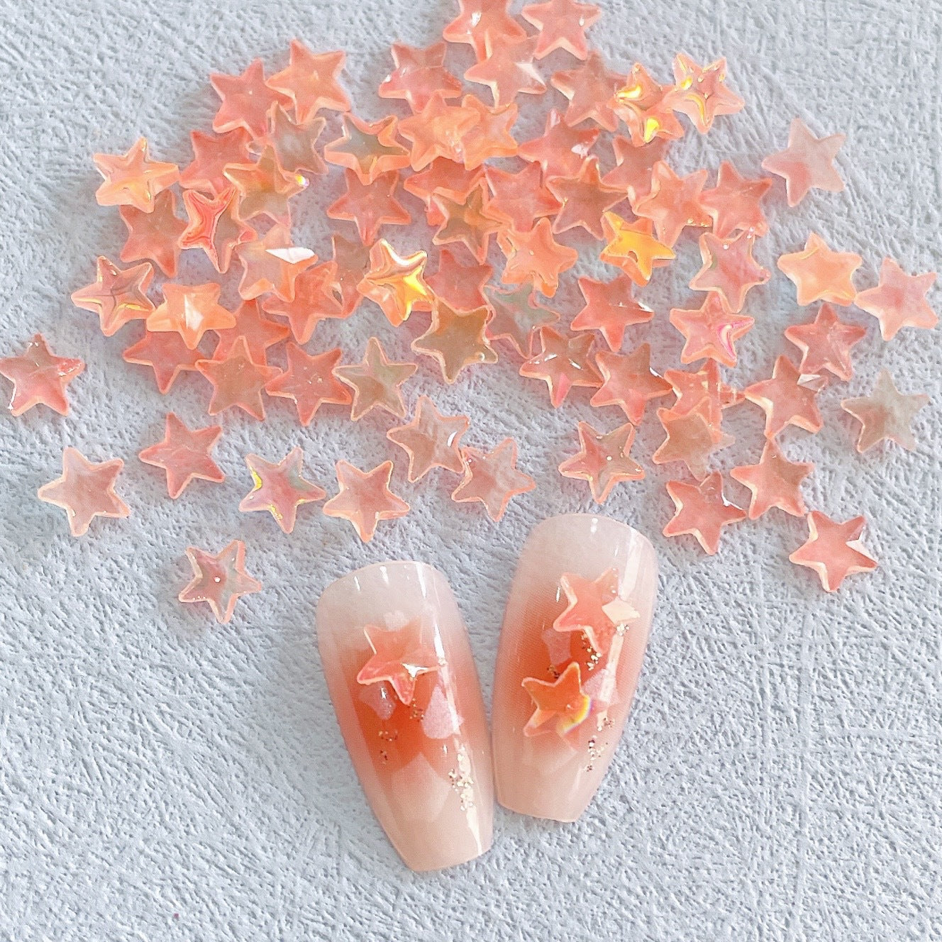 Nuevo en línea hielo rojo transparente colorido estrella de cinco puntas adorno de uñas colorido y fresco XINGX accesorios de uñas de resina Diy