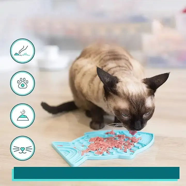 Tapete de silicona para lamer para perros de compañía, plato de comida lenta, tazón de arroz para perros pequeños y medianos, alimentador antiasfixia, dispensador de golosinas para cachorros