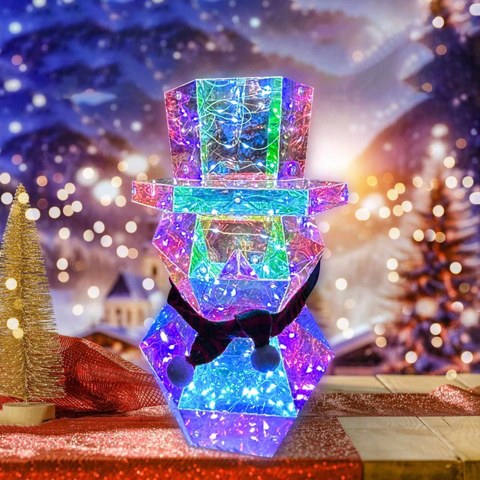 Colorful LED Santa & Snowman Night Lights