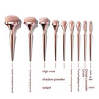 9 Gold Plating Toothbrush Type Makeup Brushes Suit
