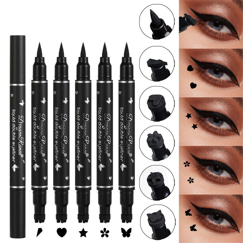 Prenda impermeable dirigida doble de la pluma del lápiz de ojos del sello de la estrella y no manchar